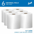 Kimberly-Clark Scott Essential Universal High-Capacity Hard Roll Towels with Absorbency Pockets, White, 6 / Carton, KCC01005