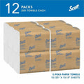 Kimberly-Clark Scott Essential C Fold Paper Towels with Fast-Drying Absorbency Pockets, White, 12 / Carton, KCC01510