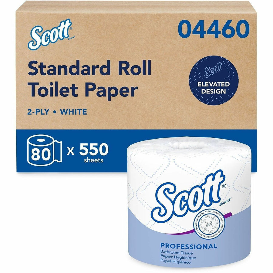 Scott Professional Standard Roll Toilet Paper with Elevated Design, White, Absorbent, 1 Carton, KCC04460