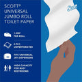 Kimberly-Clark Scott High-Capacity Jumbo Roll Toilet Paper, White, 1 Carton, KCC07805