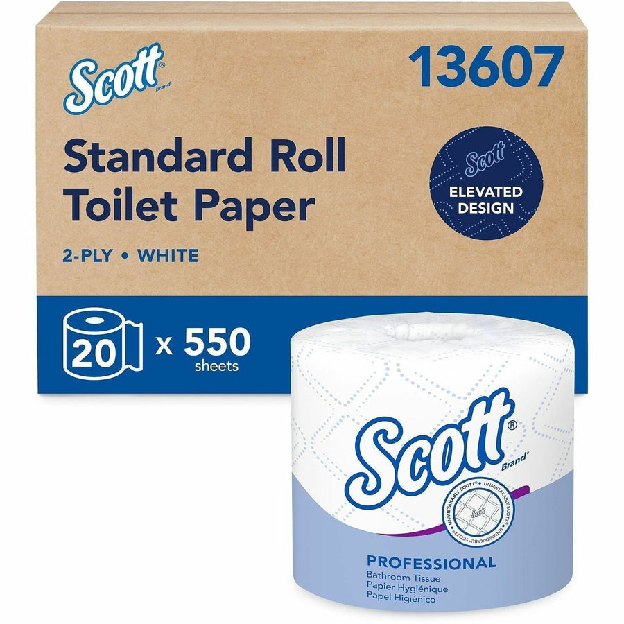 Scott Professional Standard Roll Toilet Paper with Elevated Design, White, Individually Wrapped, 1 Carton, KCC13607