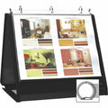 Lion Office Insta-Cover Round Ring Easel Binder, Black, 8 1/2" Width x 11" Length, LIO40008BK