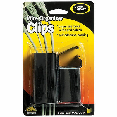 Master CordAway Locking-Latch Wire Clips, Black, 6 / Pack, MAS00204