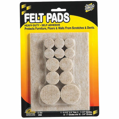 Master Scratch Guard Heavy-duty Felt Circle Pads, Beige, 1 Pack, MAS88499
