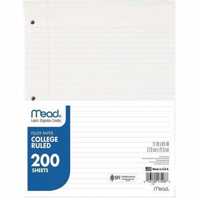 ACCO Mead Notebook Filler Paper - Letter, 8 1/2" x 11", 1 Pack, MEA17208