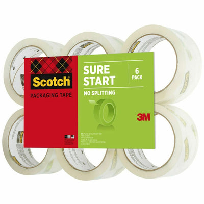 3M Scotch Sure Start Packaging Tape, Clear, 1 Pack, MMM35006