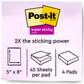 3M Post-it Super Sticky Lined Notes - Energy Boost Color Collection, Limeade, 4 / Pack, MMM5845SSUC