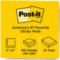 3M Post-it Notes Value Pack, Canary, 24 / Pack, MMM65424VAD
