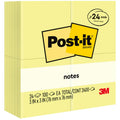 3M Post-it Notes Value Pack, Canary, 24 / Pack, MMM65424VAD