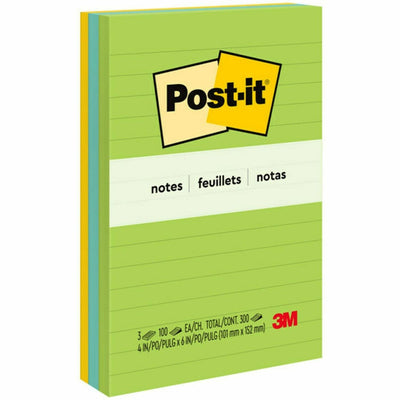 3M Post-it Notes Original Lined Notepads - Floral Fantasy Color Collection, Blue Paradise, 1 Pack, MMM660-3AU