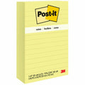3M Post-it Lined Notes, Yellow, 1 Pack, MMM6605PK