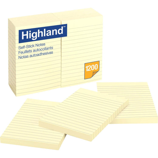 Highland Self-sticking Lined Notepads, 1 Pack