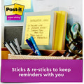3M Post-it Super Sticky Lined Notes, Canary Yellow, 6 / Pack, MMM6756SSCY