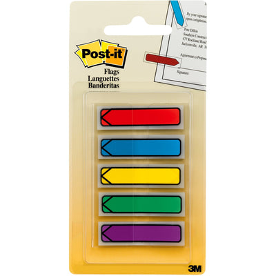 3M Post-it Arrow Flags in On-the-Go Dispenser - Bright Colors, Assorted, 100 / Pack, MMM684ARR1