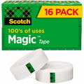 3M Scotch 3/4"W Magic Tape, Clear, 16 / Pack, MMM810K16