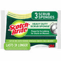 3M Scotch-Brite Heavy-Duty Scrub Sponges, Green, 3 / Pack, MMMHD-3