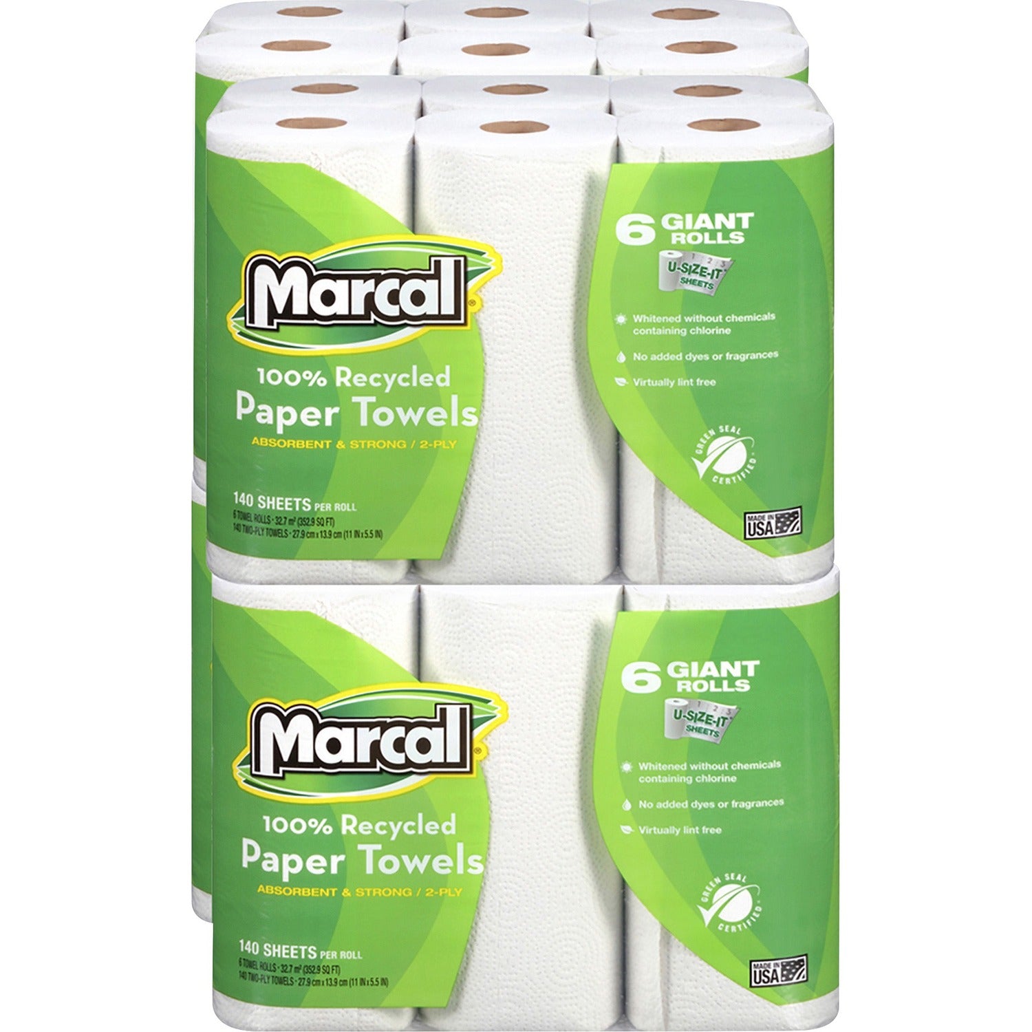 Marcal 100% Recycled, Giant Roll Paper Towels, 1 Carton