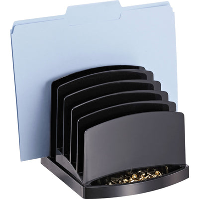 Officemate 2200 Series Incline Sorter, 6 Compartments, Black, 6EA/CT — view 1