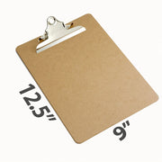 Officemate 83100 Letter Size Wood Clipboard, 9" x 12 .5" ,Recycled Hardboard, 1 Each