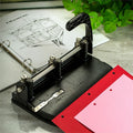 Officemate Heavy-Duty Hole Punch with Lever Handle, Black, OIC90078