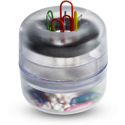 Officemate Euro-Style Designer Paper Clip Holder, Clear, OIC93695
