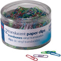Officemate Translucent Vinyl Paper Clips, Silver, 600 / Pack, OIC97211