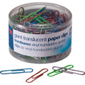 Officemate Translucent Vinyl Paper Clips, Purple, 200 / Pack, OIC97212