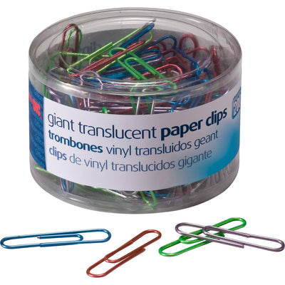 Officemate Translucent Vinyl Paper Clips, Purple, 200 / Pack, OIC97212