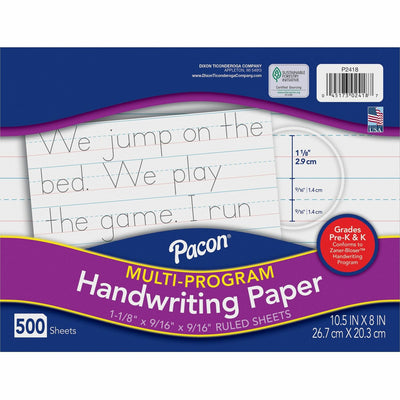 Dixon Ticonderoga Pacon Multi-Program Handwriting Papers, 10 1/2" x 8", 500 / Ream, PAC2418