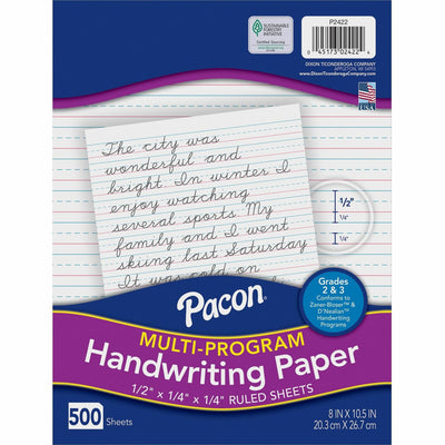 Dixon Ticonderoga Pacon Multi-Program Handwriting Papers, 8" x 10 1/2", 500 / Ream, PAC2422