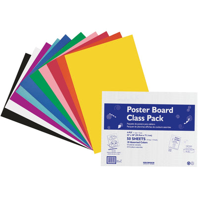 Dixon Ticonderoga Pacon Poster Board Class Pack, Assorted, 50 / Carton — view 1