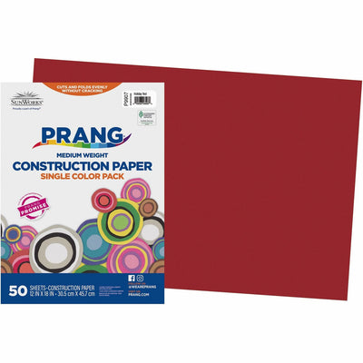 Dixon Ticonderoga Prang Construction Paper, Holiday Red, 1 Pack, PAC9907