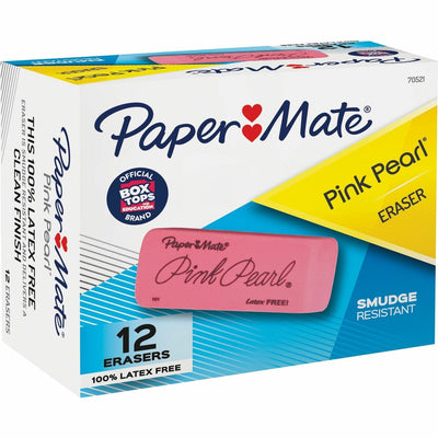 Newell Paper Mate Pink Pearl Eraser, 12 / Box, PAP70521