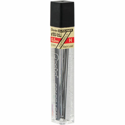 Pentel Super Hi-Polymer Leads, 0.5 mm, 12 / Tube, PENC505H