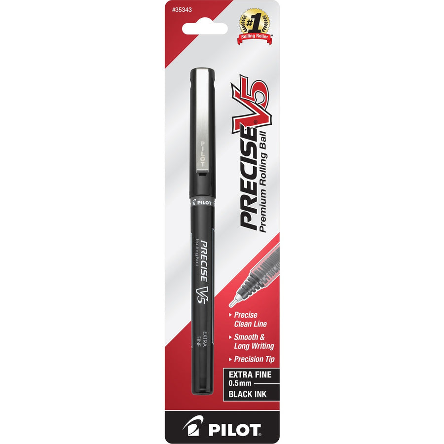 Pilot Precise V5 Premium Rolling Ball Pen, Black, Visible Ink Supply, 1 / Pack, PIL35343