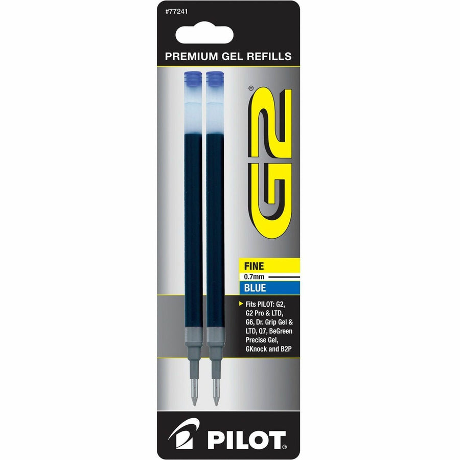 Pilot G2 Premium Gel Ink Pen Refills, Blue, Smear Proof, 2 / Pack, PIL77241