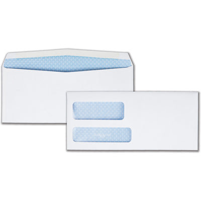 Quality Park No. 9 Double Window Security Tint Envelopes, White, 500 / Box, QUA24524