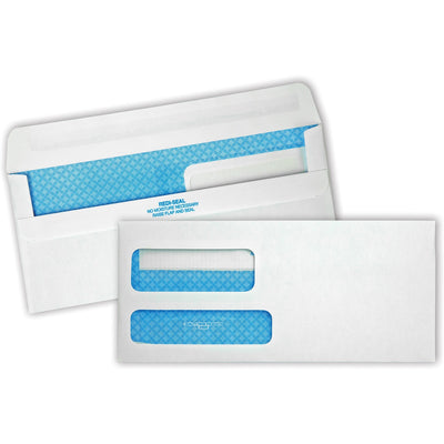 Quality Park No. 9 Double Window Security Tint Envelopes with Redi-Seal Self-Seal, White, 500 / Box, QUA24529