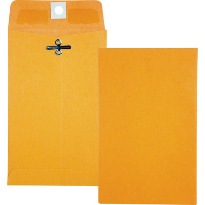 Quality Park 4 x 6-3/8 Clasp Envelopes with Deeply Gummed Flaps, Kraft, 100 / Box, QUA37815