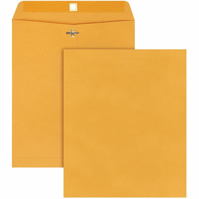 Quality Park 10 x 12 Clasp Envelopes with Deeply Gummed Flaps, Kraft, 100 / Box, QUA37895