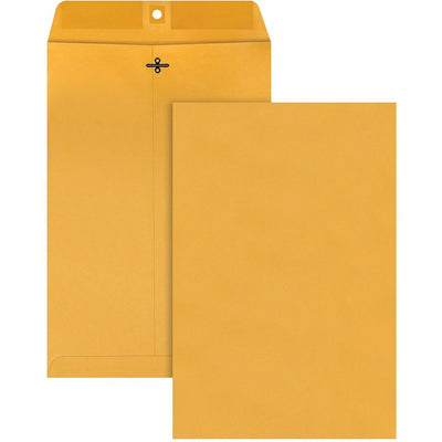 Quality Park 10 x 15 Clasp Envelopes with Deeply Gummed Flaps, Kraft, 100 / Box, QUA37898