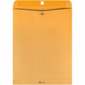 Quality Park 12 x 15-1/2 Clasp Envelope with Deeply Gummed Flaps, Kraft, 100 / Box, QUA37910