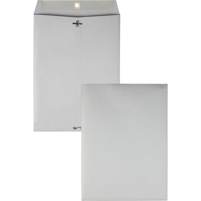 Quality Park 9 x 12 Clasp Envelopes with Deeply Gummed Flaps, Gray, 100 / Box, QUA38590