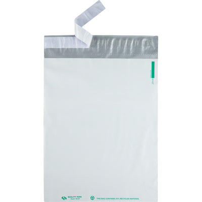 Quality Park 12 x 15-1/2 Jumbo Poly Mailers with Redi-Strip Self-Sealing Closure, White, 100 / Pack, QUA46199