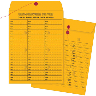 Quality Park 10 x 13 Double Sided Inter-Departmental Envelope, Brown Kraft, 100 / Box, QUA63562