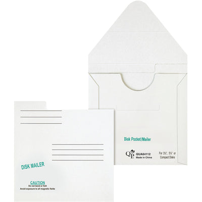 Quality Park 5 1/4" Economy Disk Mailers, White, 10 / Pack, QUA64112