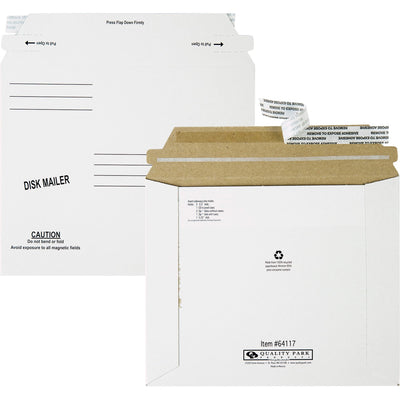 Quality Park Economy Disk/CD Mailers, White, 100 / Carton, QUA64117