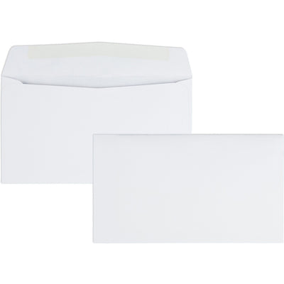 Quality Park No. 6-3/4 Business Envelopes with Gummed Flap, White, 500 / Box, QUA90070
