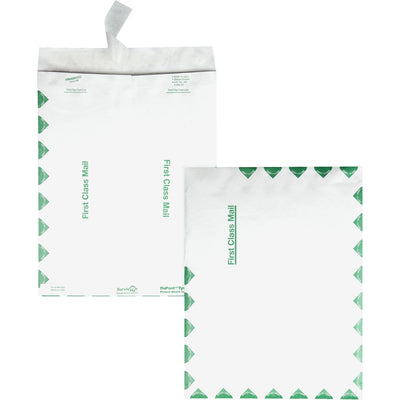 Quality Park Survivor 6 x 9 DuPont Tyvek First Class Border Catalog Mailers with Self-Seal Closure, White, 100 / Box, QUAR1330