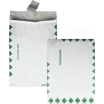 Quality Park Survivor 10 x 13 x 1-1/2 DuPont Tyvek Expansion First Class Border Mailers, White, 100 / Carton, QUAR4210